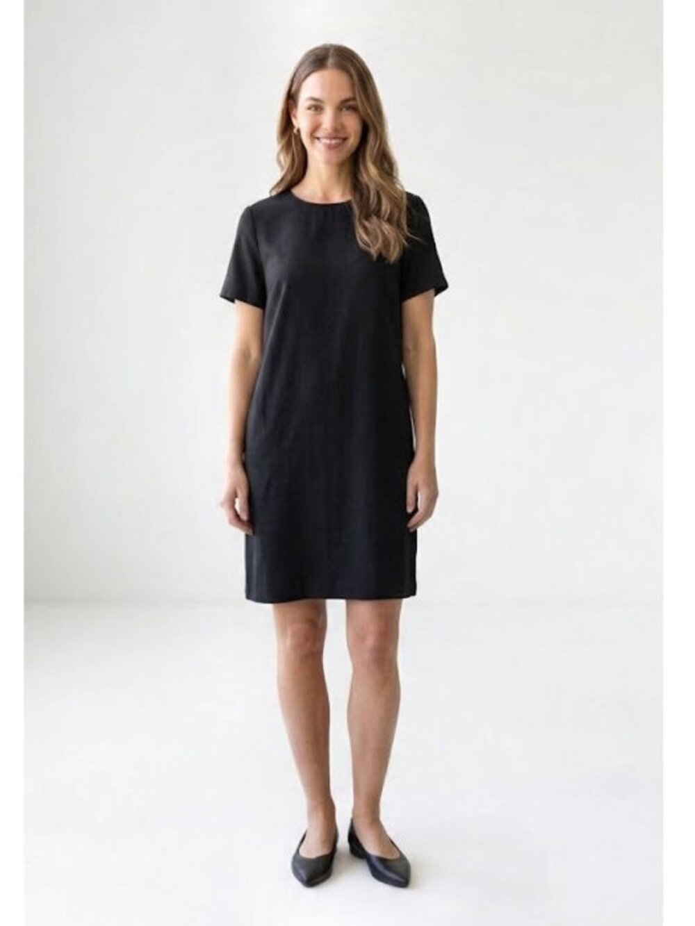 Felicity & Coco Classic Shift Dress, Black LBD, Womens Size Small